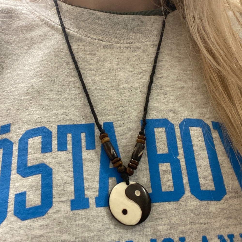 Yin Yang Wooden Necklace